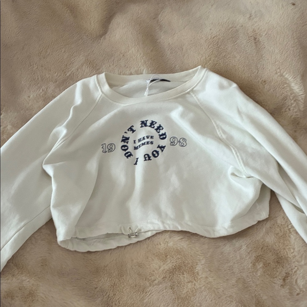 Kids White Graphic Sweatshirt